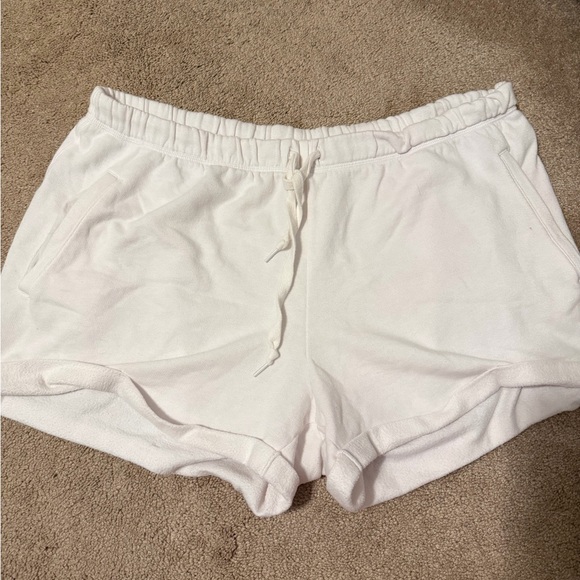 PINK Victoria's Secret Pants - PINK Victoria's Secret White Elastic Waist Drawstring Shorts